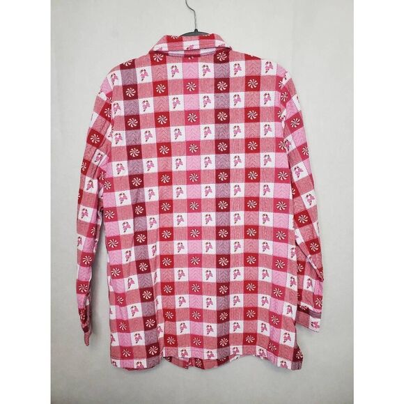 Vintage Blair Embroidered Button Up Top Christmas Holiday Novelty Plaid Candy - Picture 7 of 9